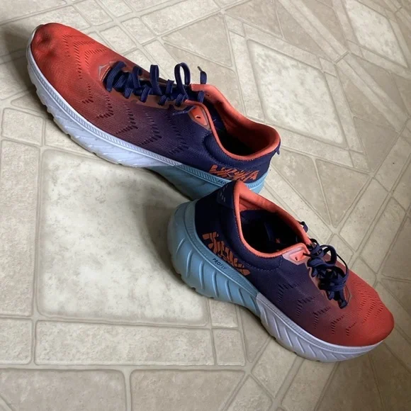 HOKA One One Men’s Size 10 Mach 2 Running Shoe Blue/Orange PROFLY Mesh - Picture 3 of 8